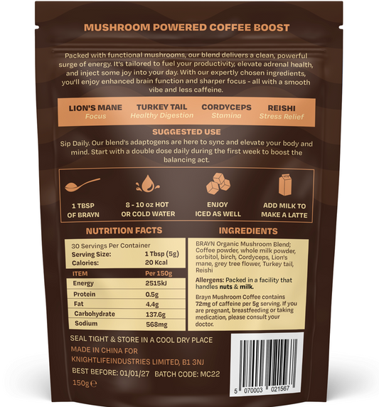 Brayn Mushroom Coffee | 30 Servings